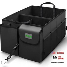 Car Trunk Organizer - Collapsible - Multi-Compartment SUV - Black