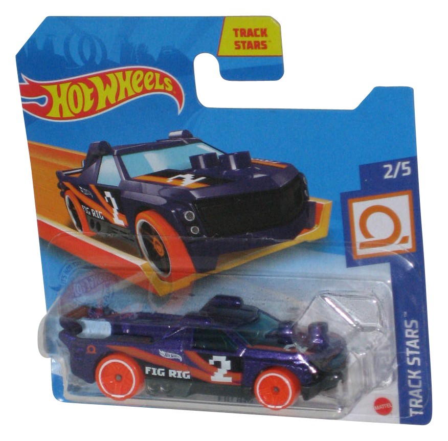 Hot Wheels Track Stars (2018) Fig Rig Short Card Purple Toy Car 2/5 - (Cracked P