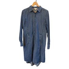 Eileen Fisher Wms Classic and Classy XS Chambray Long Sleeve Shirt Dress