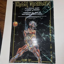 AUTHENTIC IRON MAIDEN CONCERT POSTER 1987 TOUR NOT A REPRINT VINTAGE HEAVY METAL