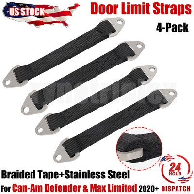 Extra-Long For Can-Am Defender & Max Limited 2020+ Upgraded Door Limit Straps 4x