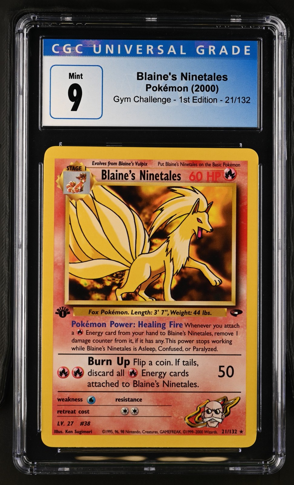 CGC 9 Blaine's Ninetales 21/132 2000 Gym Challenge 1st Edition Rare Pokemon Card