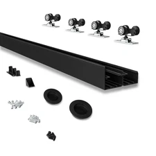 5FT Heavy Duty Bypass Door Hardware with Finger Pulls,Sturdy Aluminum Sliding...