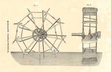 William Morgan's feathering paddle wheel — Nautical Magazine 1837 old print