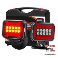 Wireless Trailer Lights Magnetic Kit, Bluetooth LED Tow Lights with Yellow