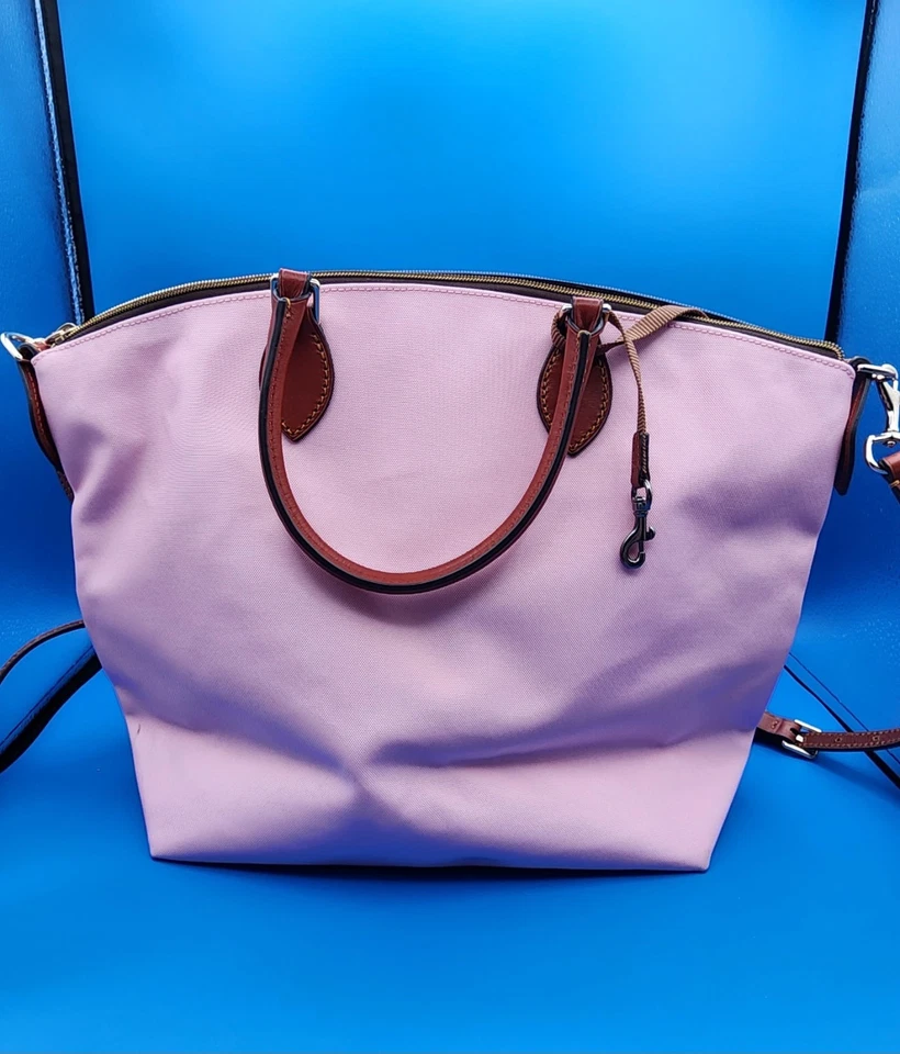 Dooney Bourke Large Pink Double Pocket Sachel - Image 2 of 4