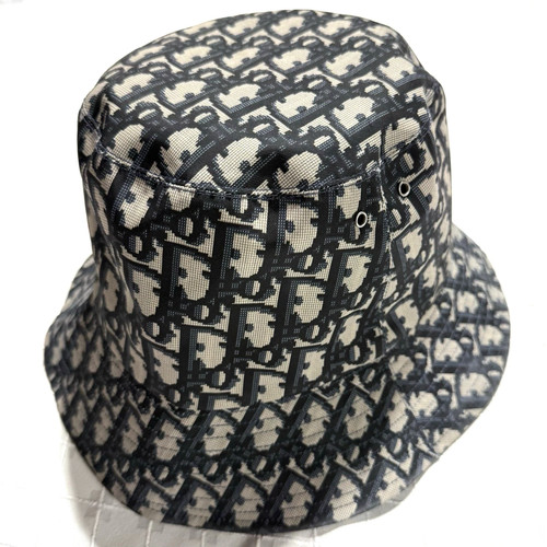 DIOR Teddy-D Oblique Bucket Hat Reversible Size Medium Blue Navy Gray