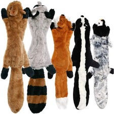 Stuffingless Squeaky Dog Toy Plush Crinkle Chew Toy Durable Pet Animal Toy