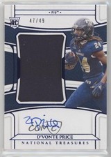 2022 Panini National Treasures Collegiate Blue 47/49 D'Vonte Price #57 Auto 9r9