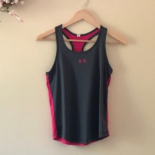 Under Armour Tank Top Racerback Pink Gray size L (youth)