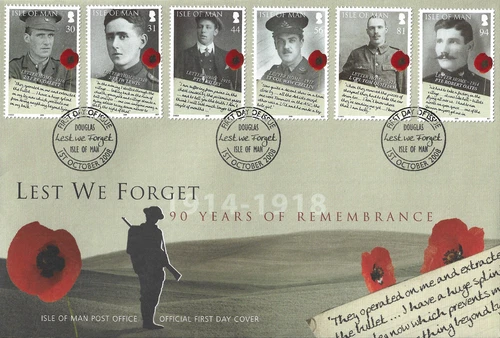 2008 Isle of Man 90th Anniversary of the End of World War I First Day Cover
