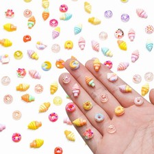 100 Pieces Mini Food for Crafts Dollhouse Resin Miniature, Multicolor