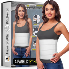 Abdominal Binder for Women Men Post Surgery Recovery, 12 Inch 4 Panel Waist