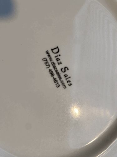 (9) Vintage Homer Diaz sales 6 inch SIDE BREAD PLATE Navy Fouled Anchor set of 9 - Picture 5 of 7