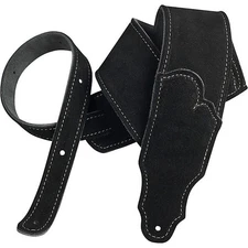 FRANKLIN Guitar Strap 2.5" Purist Black Suede White Stitching