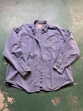 Woolrich Sportsman Chamois Blue Cotton Long Sleeve Button-Up Shirt Men's XL