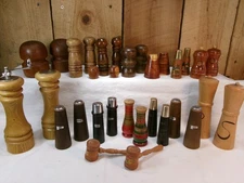 Lot of 16 Vintage Assorted Wooden Salt and Pepper Shaker Sets