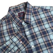 UNTUCKit Mens L Multicolor Plaid Long Sleeve Button Up Lightweight Flannel Shirt