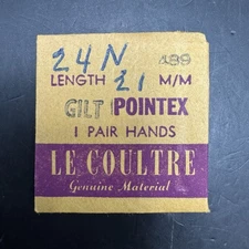 NEW Genuine Vintage LeCoultre Cal. 489 Gold Gilt Pointex Hands 24N 21mm One Pair