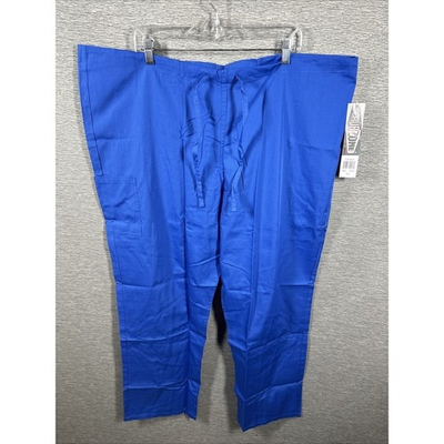 #ad Lot of 3 Scrub Zone by Landau Unisex Straight Leg Scrub Pants Royal Blue XL $11.95