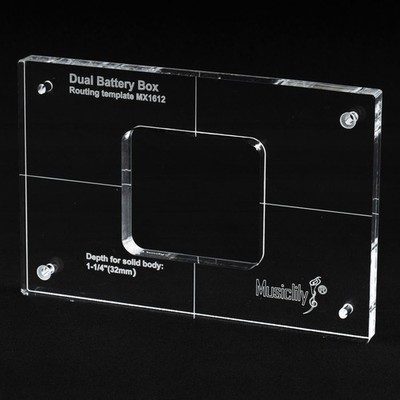 Musiclily Pro CNC Accurate Acrylic Dual Battery Box Guitar Bass Routing Template
