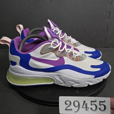 Nike Air Max 270 React Shoes Mens Size White Purple Blue Egg