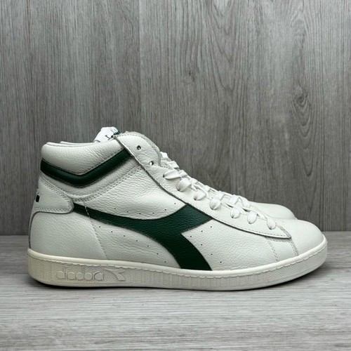 Diadora High Waxed White Leaf Green Sneaker Herren 12,5 Schuhe Turnschuhe Leder OG - Bild 3 von 10