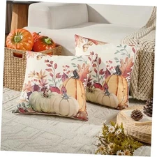  Fall Pillow Covers 20x20 Set of 2 Orange 20" x 20" (Pack of 2) Multicolor