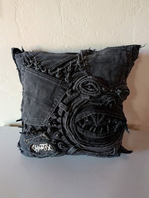 Chaotic Studios Monster Pillow Made From Black Denim and CZ Eyes Rare