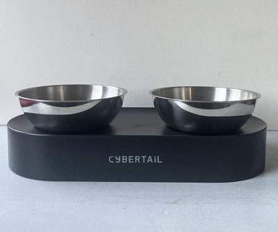 Cat Food Bowl Elevated Inclined Raised Tilted Water Dish Pet Stainless Steel 