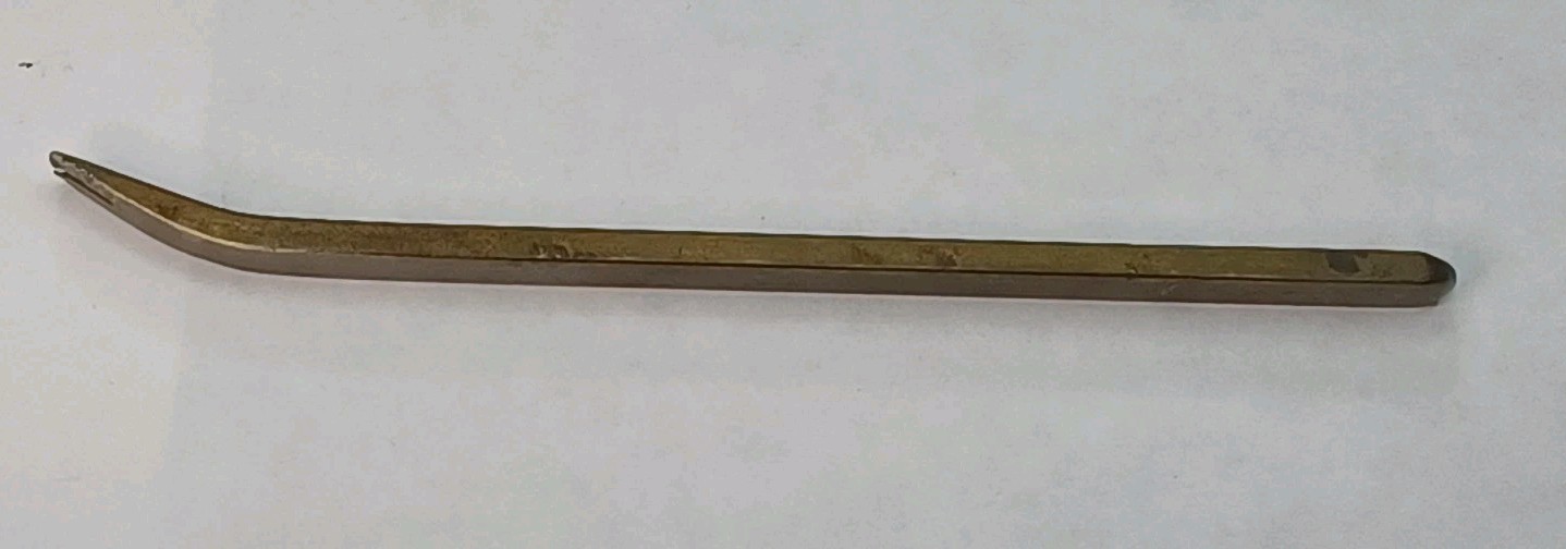 Antique Brass Container With Small Brass / Copper Pry-Bar, No Maker's Mark