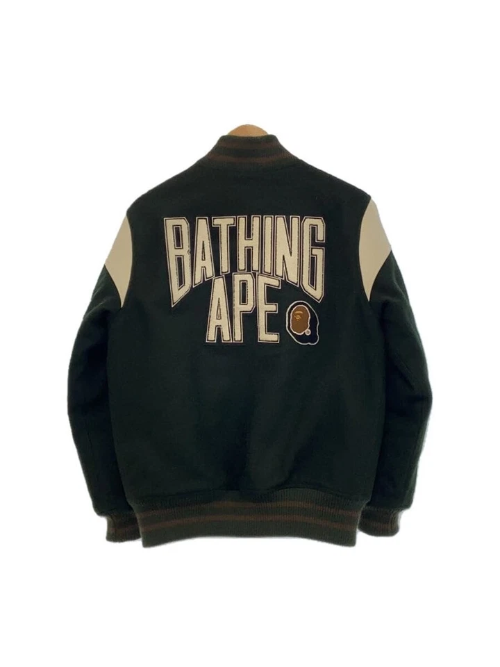 A BATHING APE stadium jacket Jacket green S Used - Image 2 of 4