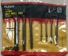 NOS! PLEWS 7-pc. METRIC HEX KEY SET, No. 73-419