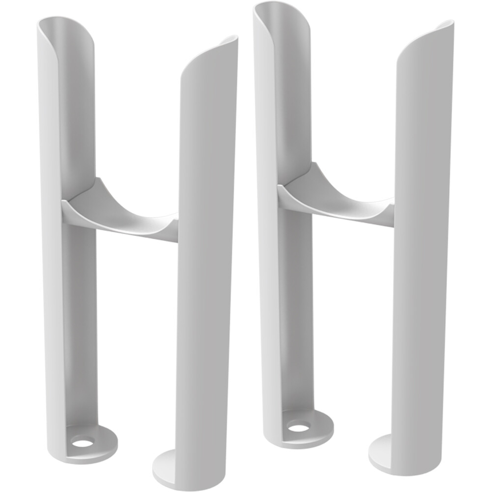 UK Radiators Universal Column Radiator Feet/Leg Steel White 2 Column *PAIR*