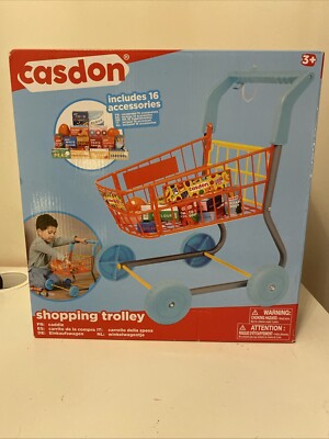 NEU Casdon Kinder Einkaufstrolley mit Zubehör BRANDNEU