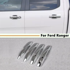 For 2023-2025 Ford Ranger ABS Chrome Door Handle COVERS With Smart Keyholes 4PCS