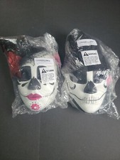 Day Of the Dead Mask Dia De Los Muertos Sugar Skull Mask with Hat Mr And Mrs