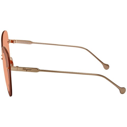 Salvatore Ferragamo Sunglasses SF178S Fiore 719 Shiny Gold/Pumpkin Lens 63mm - Picture 3 of 4