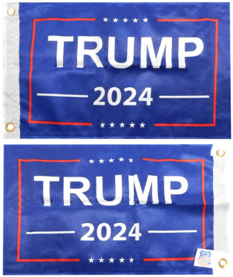 Nylon Flags Flags Trump 2024 Double-Sided Car Flag - 12x18 Inch Rough Tex Knit Nylon, Black & Blue, Made In USA Theme 2024 Trump Flag - Foto 13