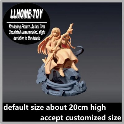 Anime Fern Witch Girl Cute Float Resin 3D Print GK Figure DIY Model Unpainted