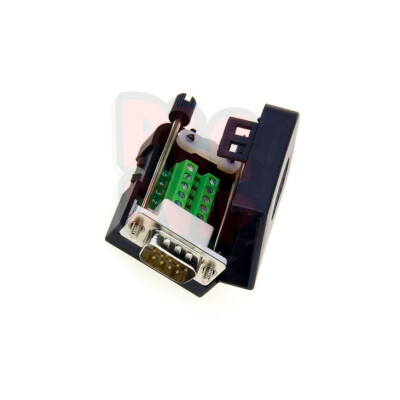 1PCS  D-SUB DB9 Male 9Pin Black Cover Screw Type Breakout Terminals Connector