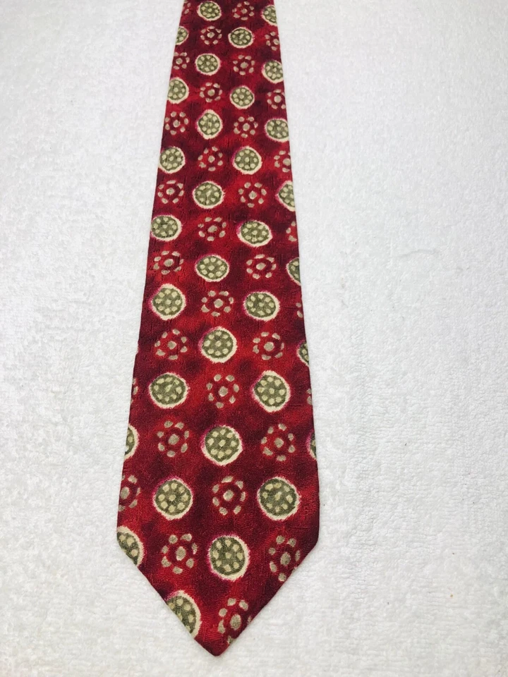 CORBATA HOMBRE KENNETH COLE ROJA CON JADE VERDE BEIGE GRIS 4 X 60 Foto 2 de 4