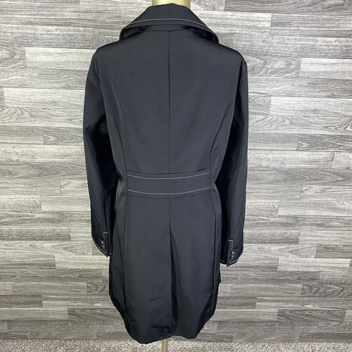 ANNE KLEIN Button Down Collar Black Softshell Trench Coat Women's Size Large - Picture 2 of 12