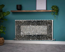 Sequin Black & Silver Glitter Magnetic Radiator Cover upto 8ft Easy Fit