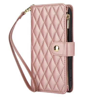 For iPhone 17 Pro Max 16 15 14 13 12 11 7 Zipper Leather Flip Card Wallet Case