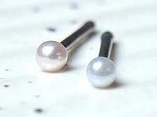 1pc Pearl Coated Ball 20g Nose Ring Stud 316L Surgical Steel