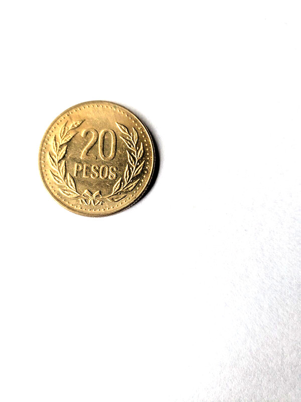 1989 Colombia 20 Pesos Coin UNC