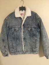 Vintage Levi's San Francisco Sherpa Lined Snap Button Jean Jacket -Men's Small S