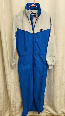 Vintage Helly Hansen Ski Suit One Piece Snowsuit Snow Womens Large Blue White