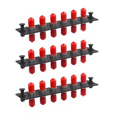 -3PC 6 Simplex ST Fiber Patch PanelSimplex Singlemode Red ST Adapters 6 ST Fi...